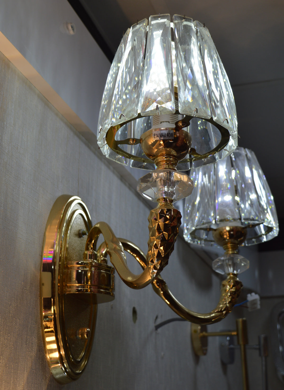 Brand New Modern Crystal Bubble Wall Light & Dual Glass Cylinder LED Sconce