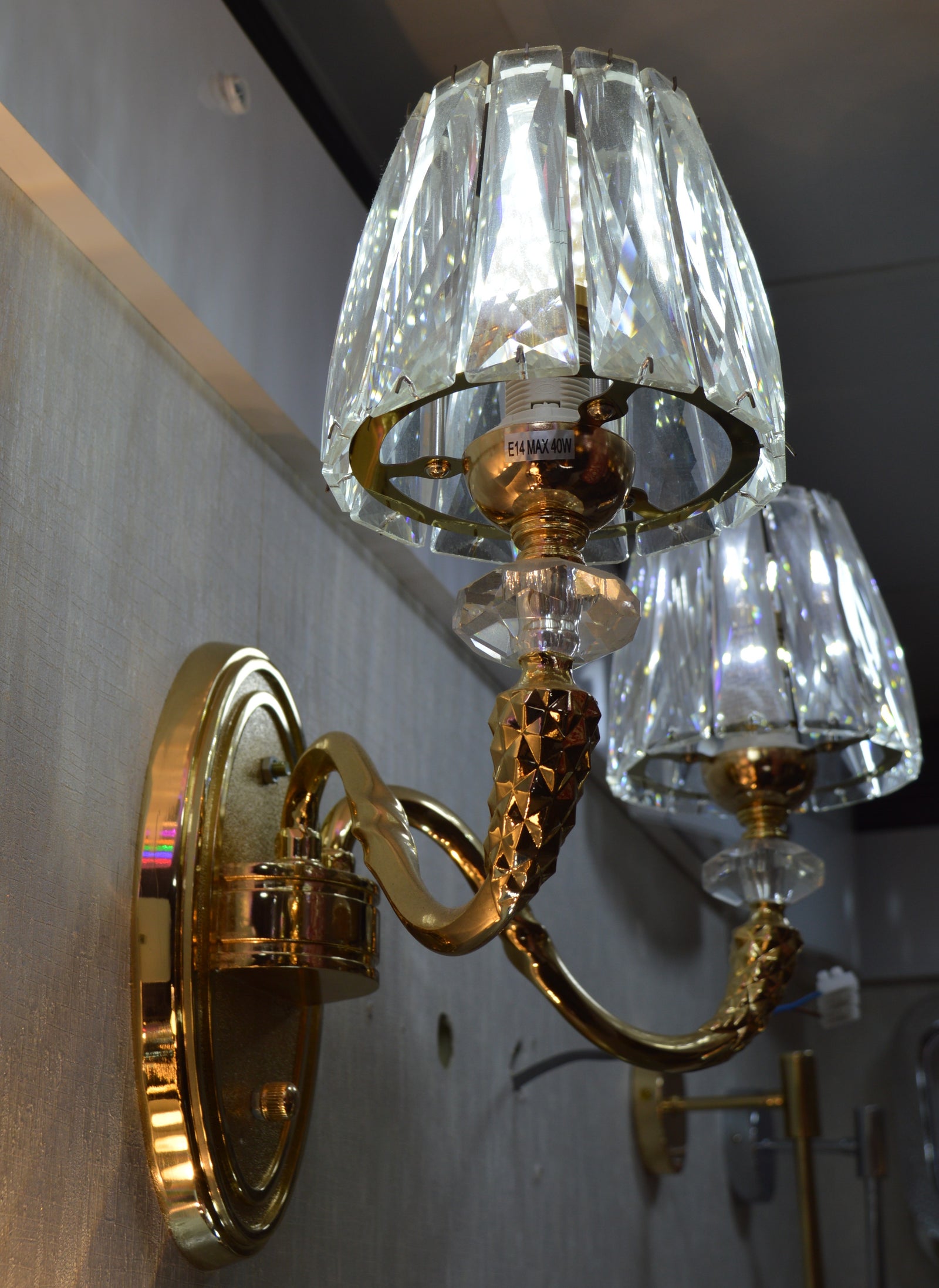 Brand New Modern Crystal Bubble Wall Light & Dual Glass Cylinder LED Sconce