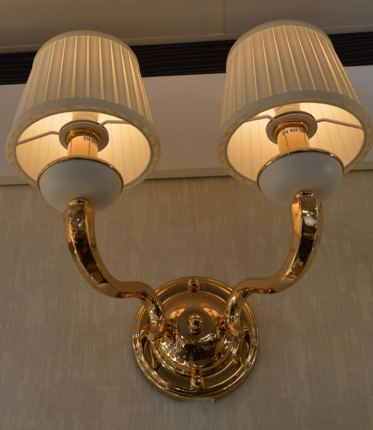 Luxury Dual-Arm Wall Sconce with Fabric Shades
