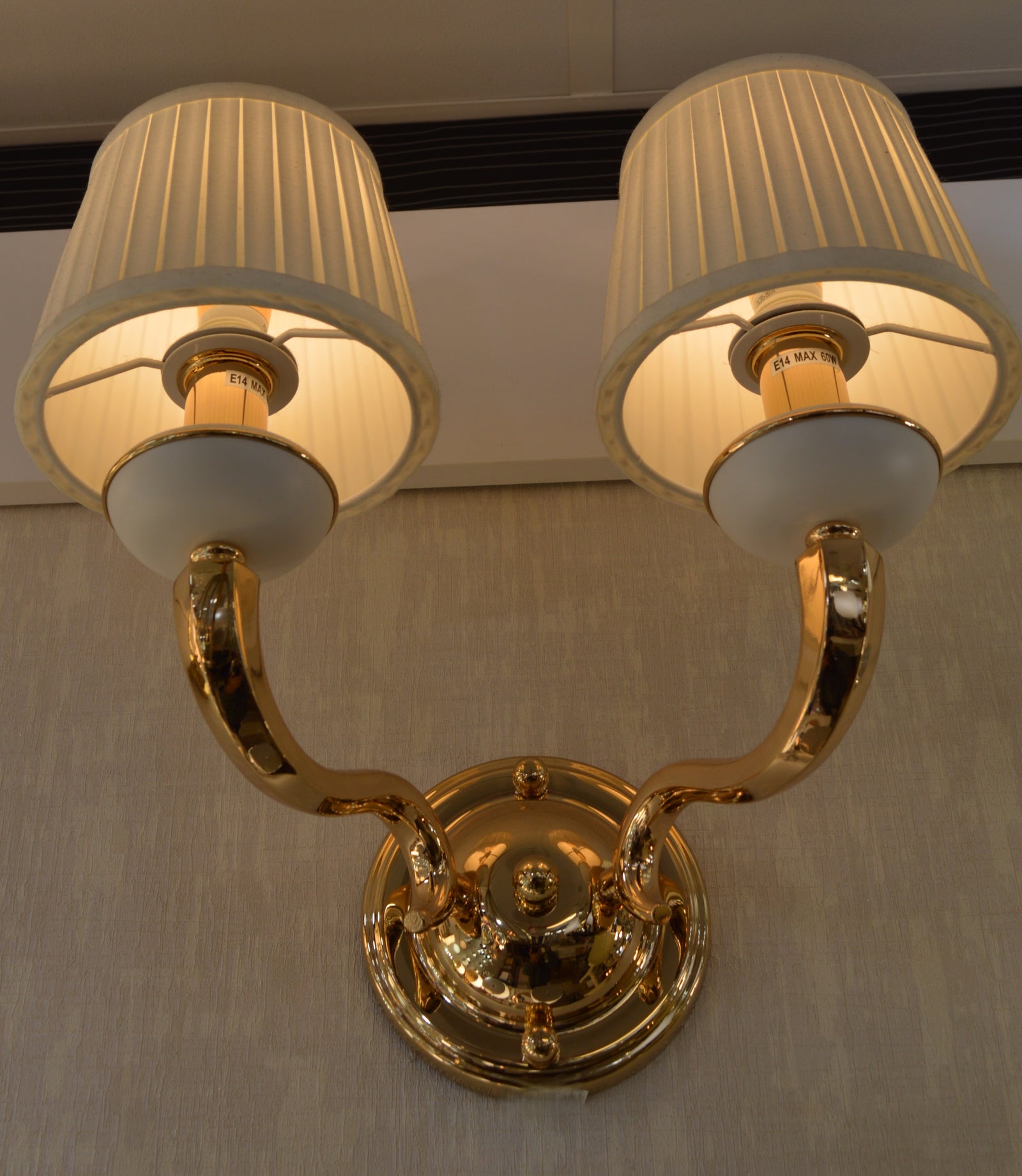 Luxury Dual-Arm Wall Sconce with Fabric Shades