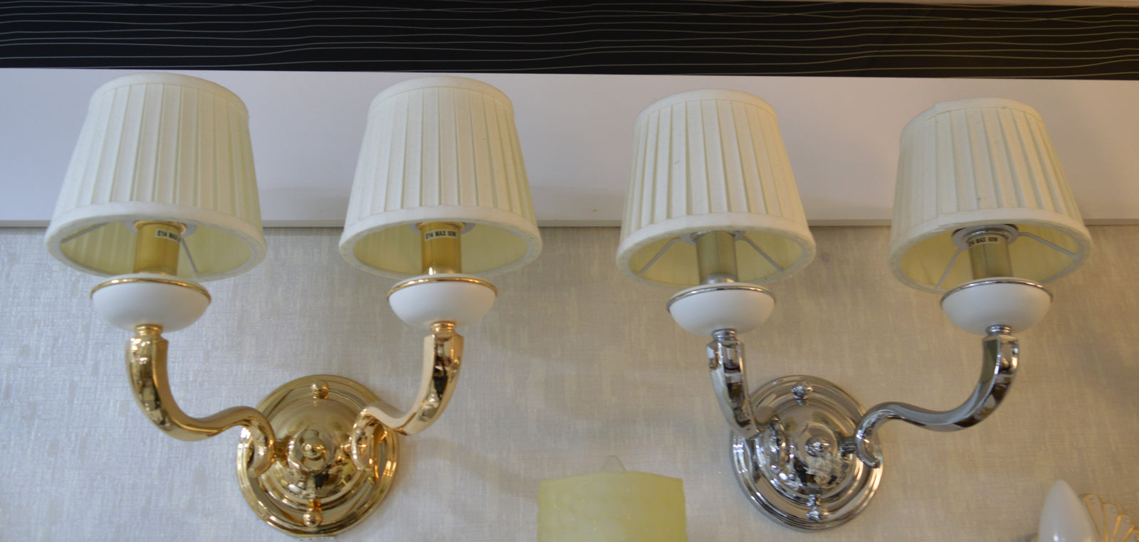 Luxury Dual-Arm Wall Sconce with Fabric Shades