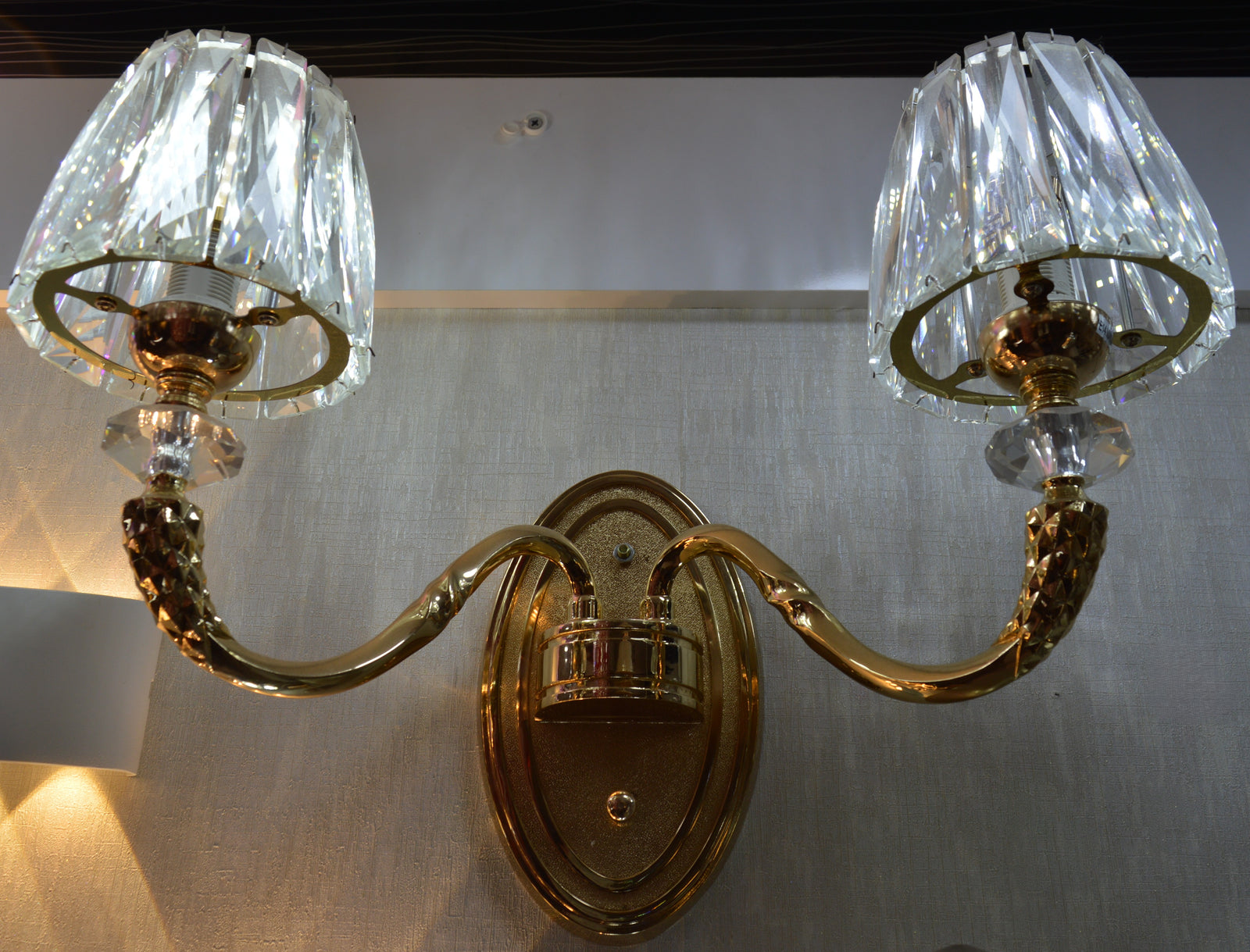 Brand New Modern Crystal Bubble Wall Light & Dual Glass Cylinder LED Sconce