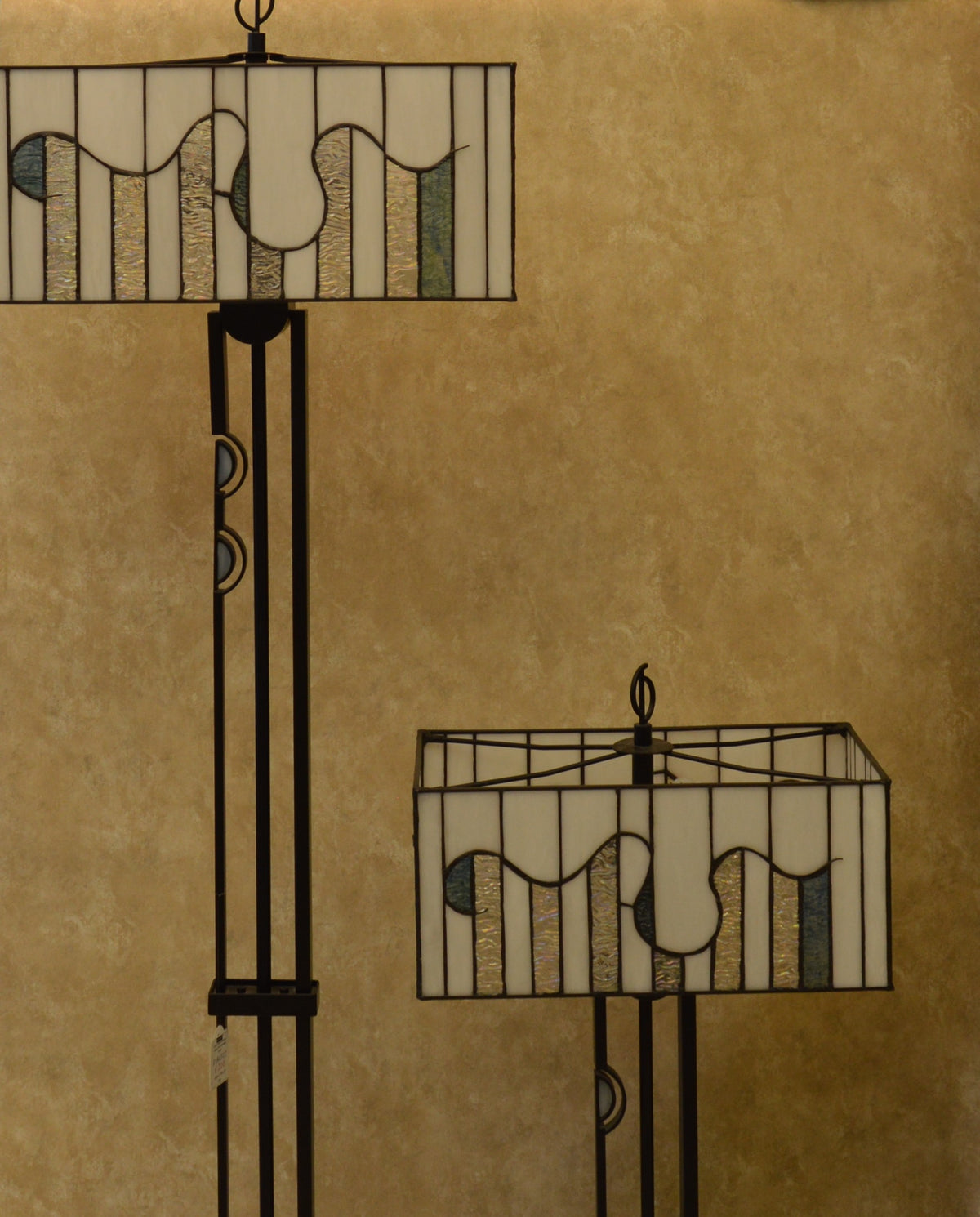 Modern Geometric Stained Glass Table & Floor Lamp