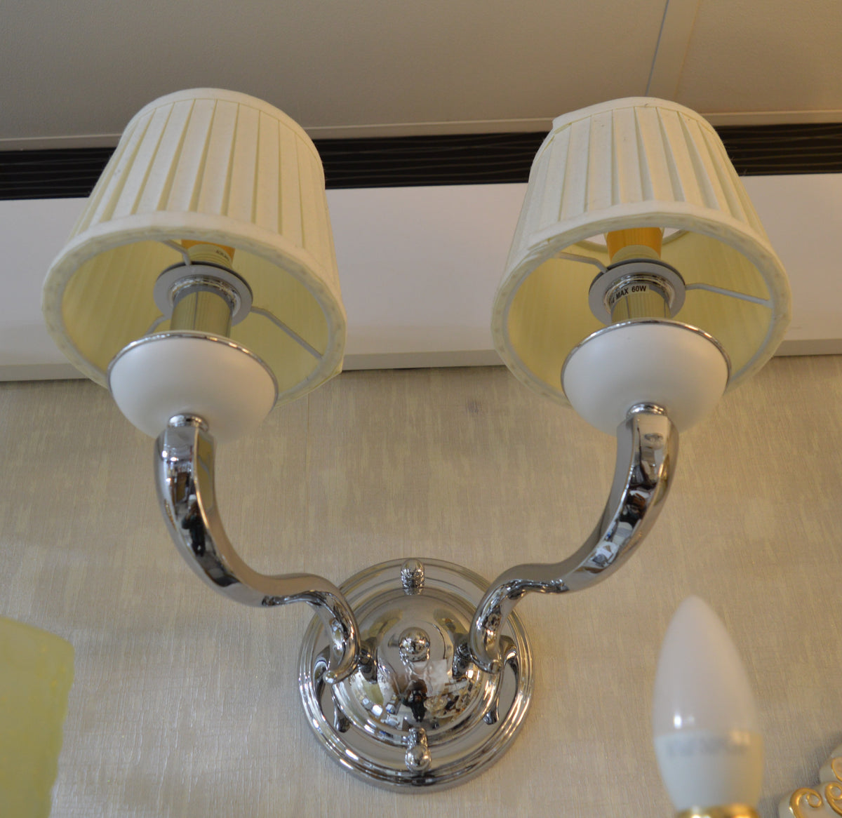 Luxury Dual-Arm Wall Sconce with Fabric Shades
