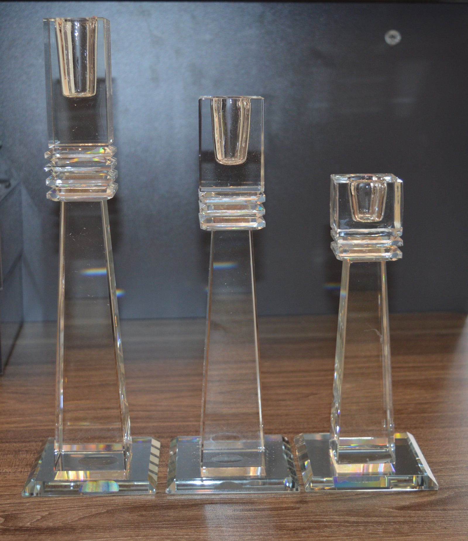 Luxury Crystal Glass Candle Holders Set – Modern Candle Sticks for Home Décor