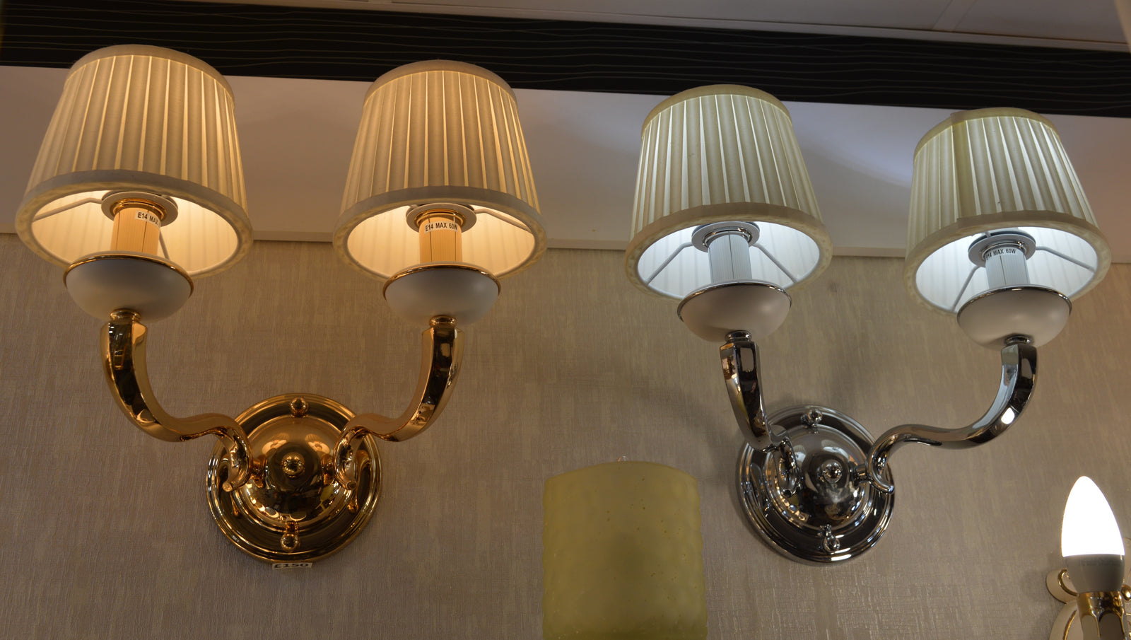 Luxury Dual-Arm Wall Sconce with Fabric Shades