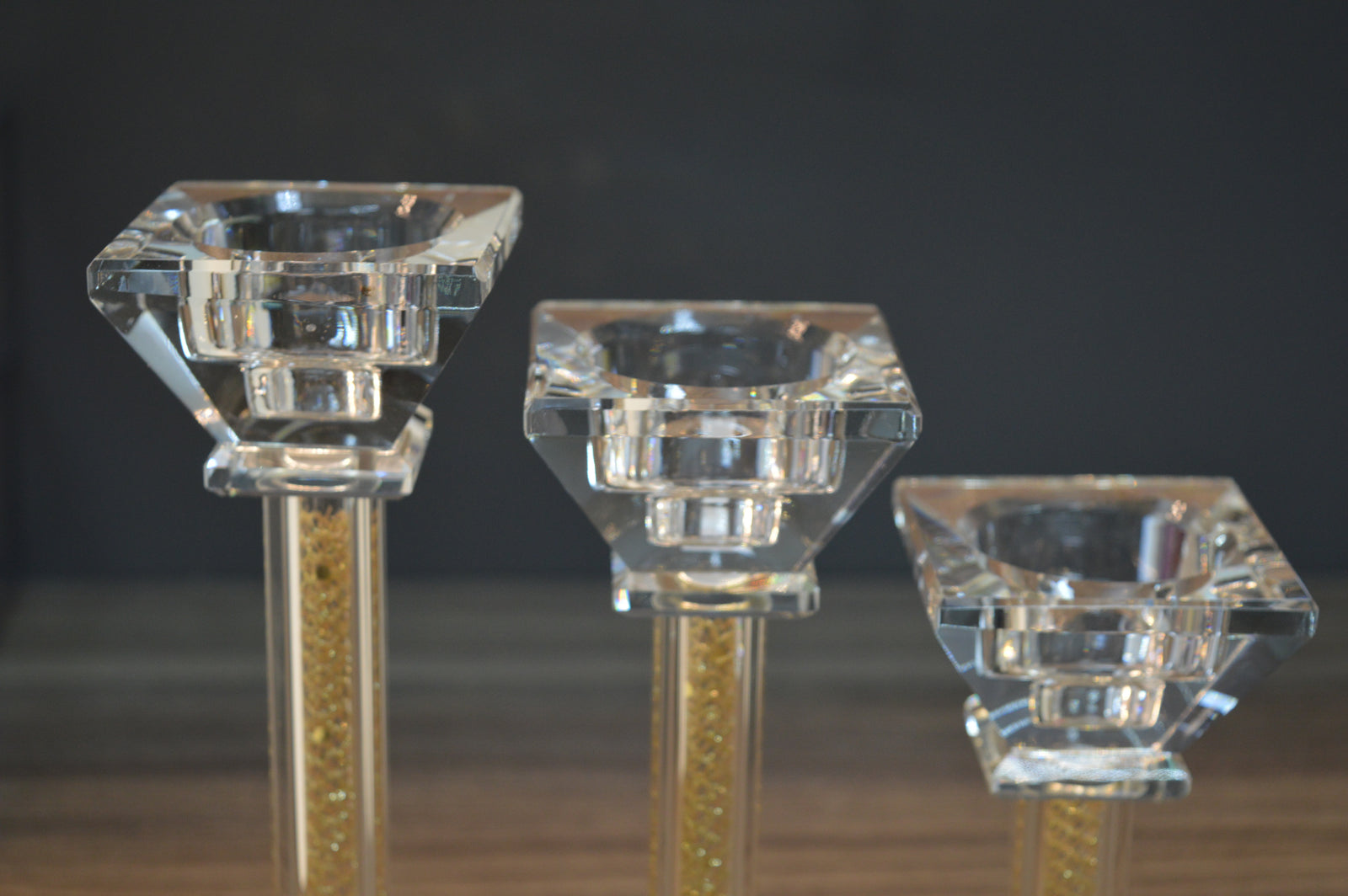 Luxury Crystal Glass Candle Holders Set – Modern Candle Sticks for Home Décor