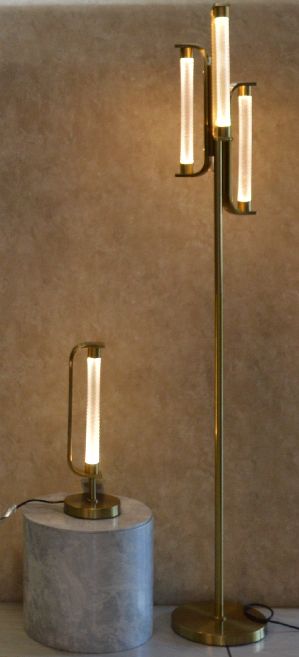 Modern Luxury LED Crystal Tube Luxe Lamp Set