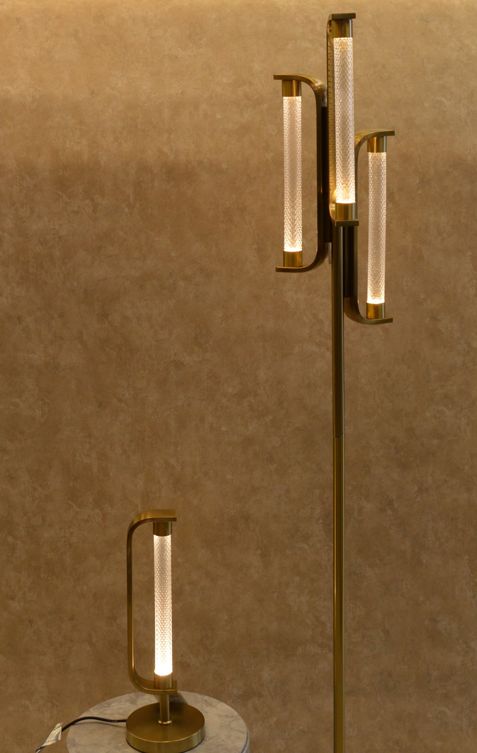 Modern Luxury LED Crystal Tube Luxe Lamp Set