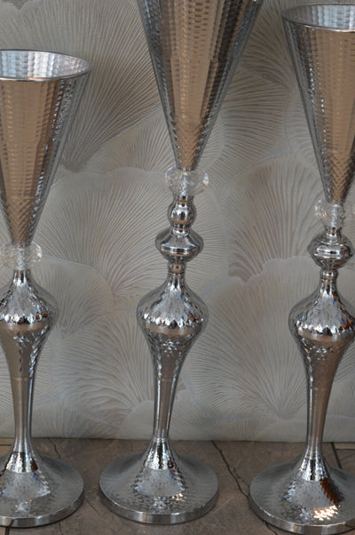 Home Décor Flower Vase in three different sizes in chrome & Gold-9102