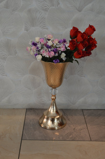 Home Décor Flower Vase in three different sizes in chrome & Gold-9102