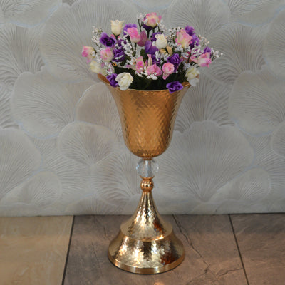 Home Décor Flower Vase in three different sizes in chrome & Gold-9102