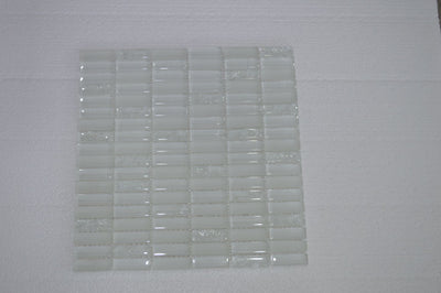 White Crack-effect Glass Mosaic Tile | 1 sheet 300 x 300 x 8mm | 11 sheets 1sqm