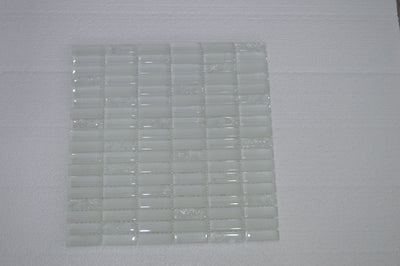White Crack-effect Glass Mosaic Tile | 1 sheet 300 x 300 x 8mm | 11 sheets 1sqm