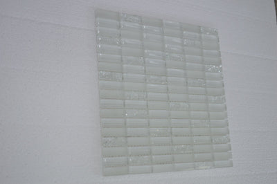 White Crack-effect Glass Mosaic Tile | 1 sheet 300 x 300 x 8mm | 11 sheets 1sqm