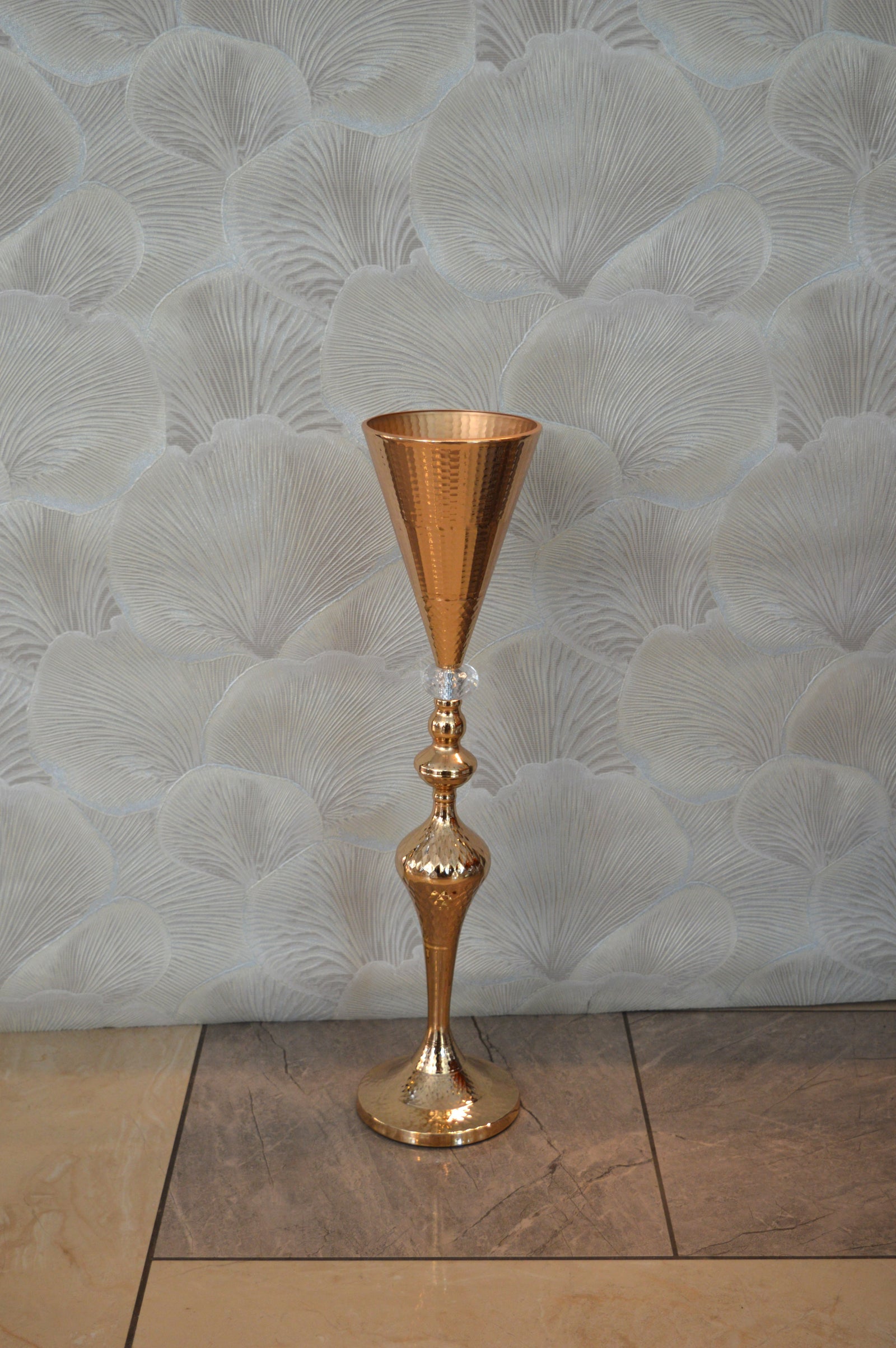 Home Décor Flower Vase in three different sizes in chrome & Gold-9832