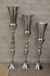 Home Décor Flower Vase in three different sizes in chrome & Gold-9102