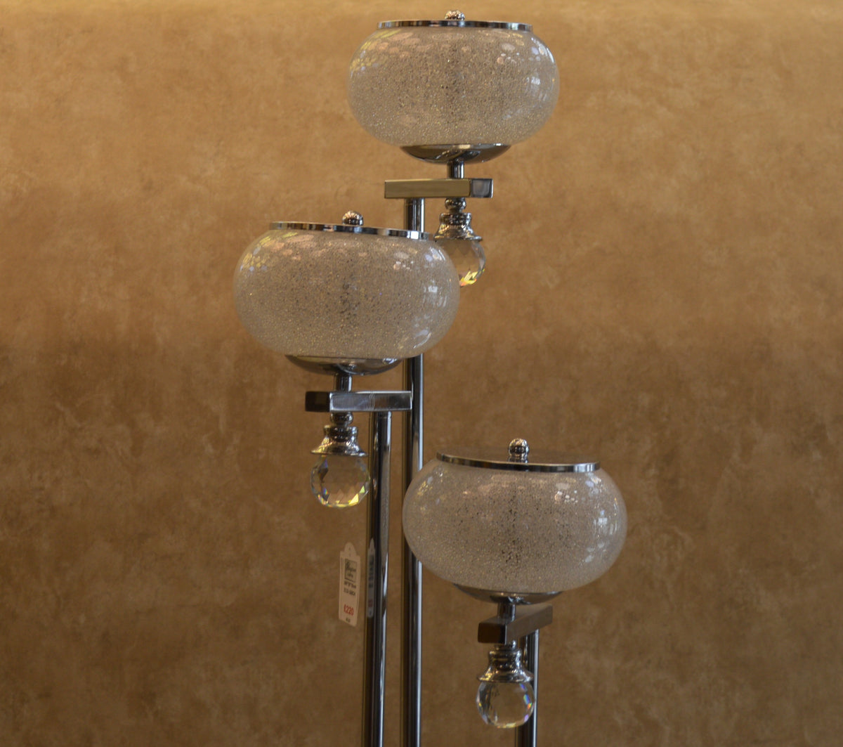 Modern Chrome Multi Globe Floor & Table Lamp Set White Glass Shades