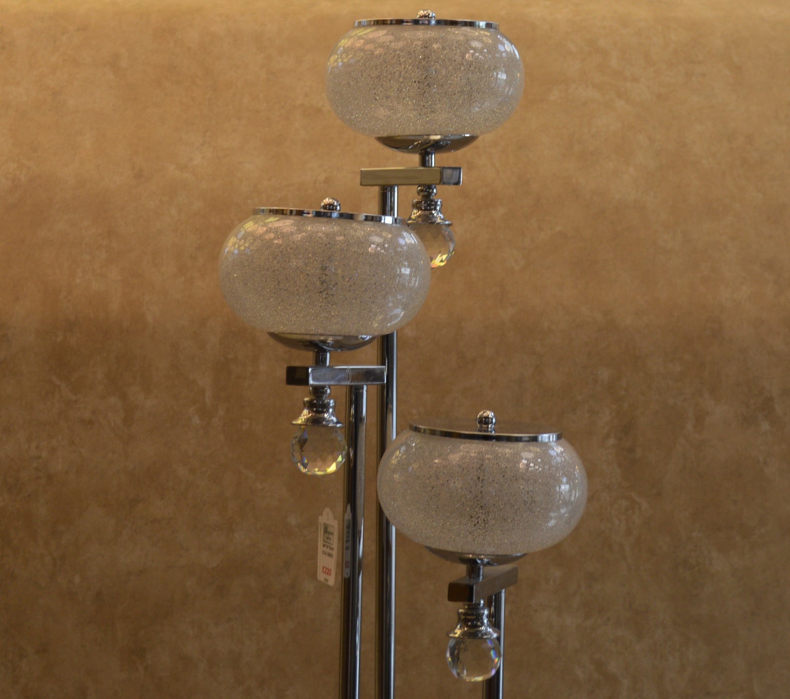 Modern Chrome Multi Globe Floor & Table Lamp Set White Glass Shades