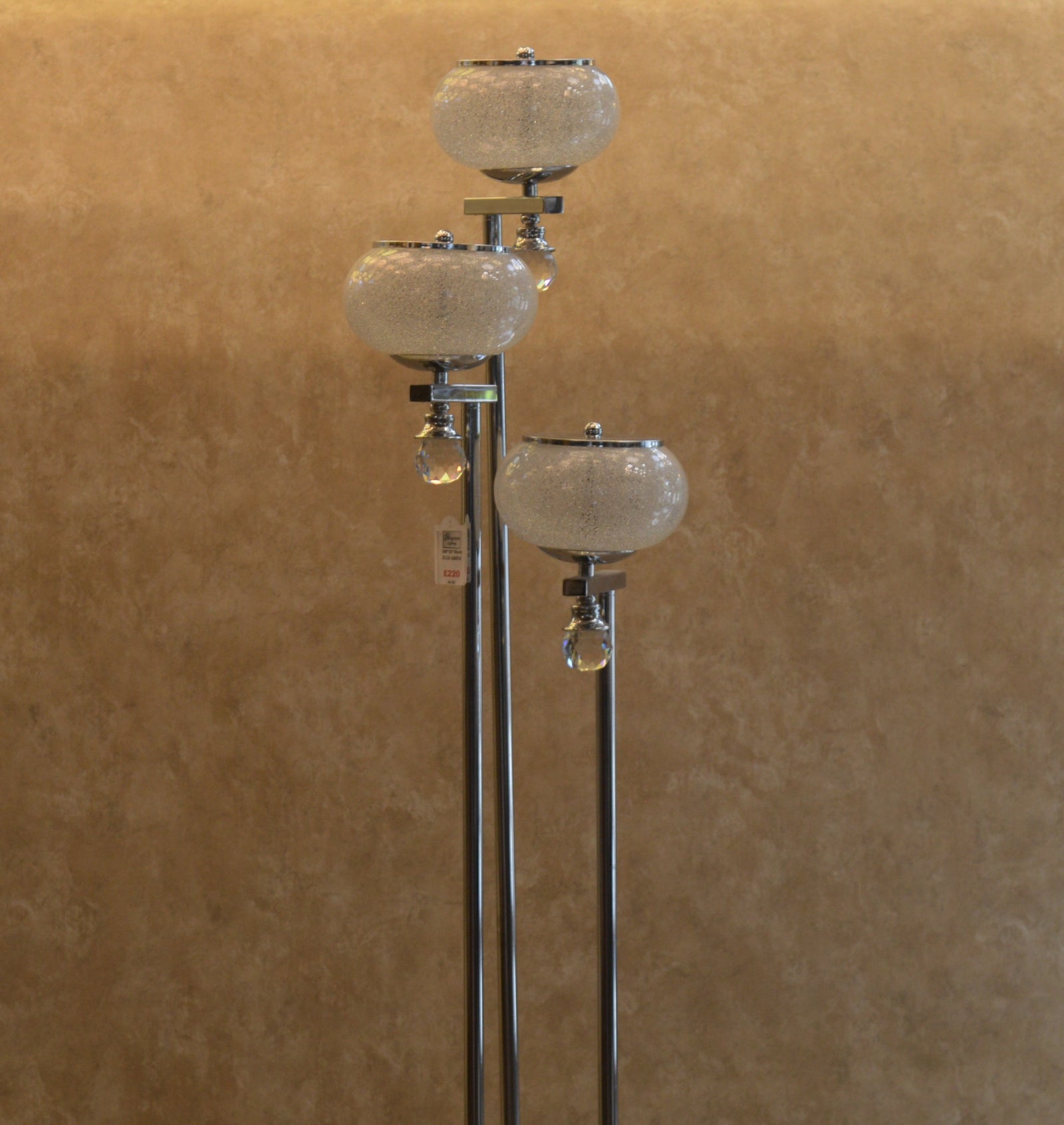 Modern Chrome Multi Globe Floor & Table Lamp Set White Glass Shades