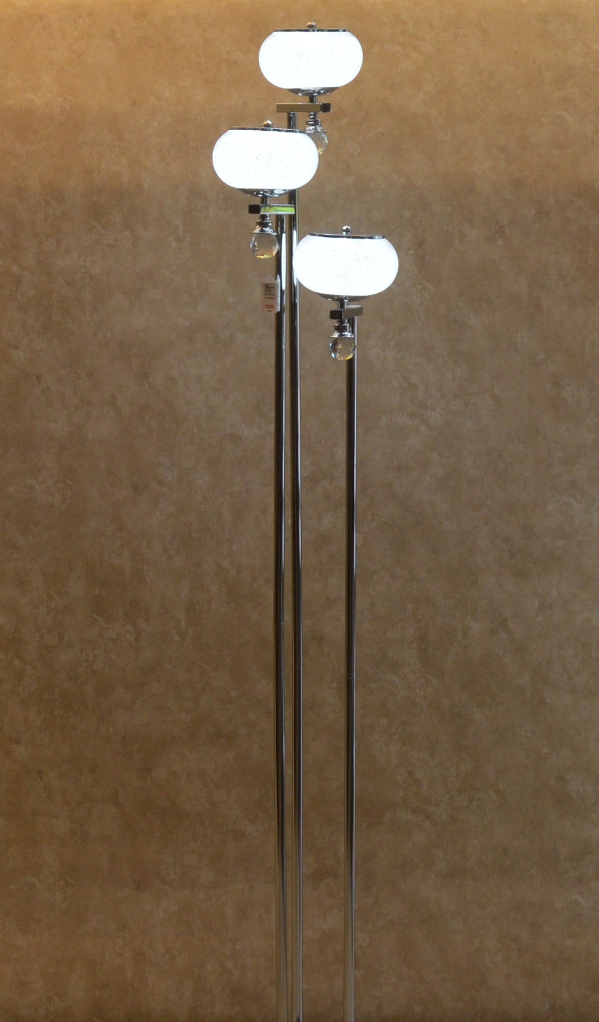 Modern Chrome Multi Globe Floor & Table Lamp Set White Glass Shades
