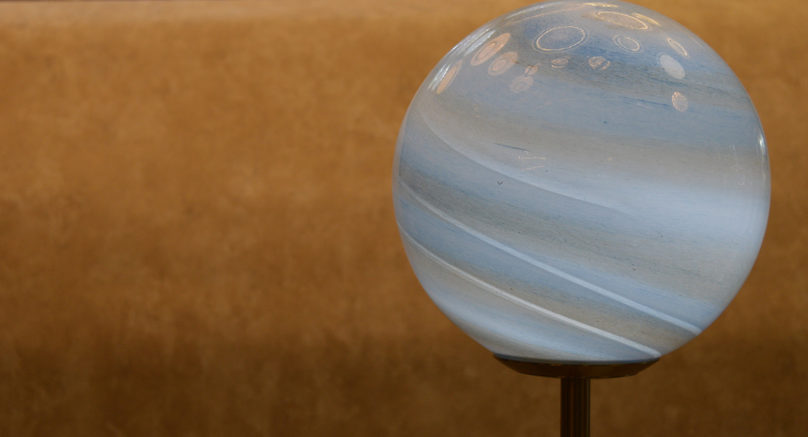 High End Modern Brass Floor Lamp with Marble Base & Dual Glass Globe Lights
