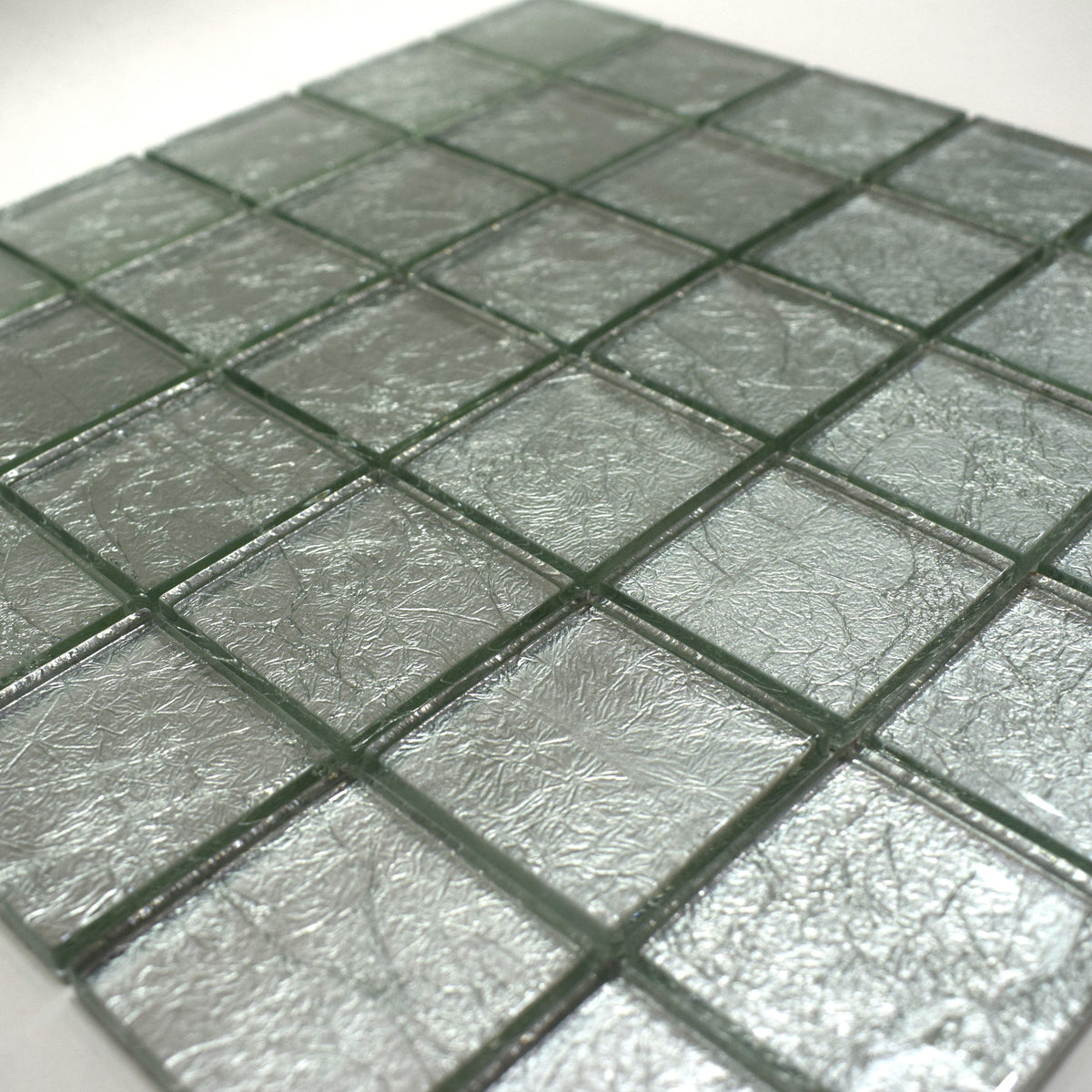 Silver Glint Glass Mosaic Tile-300*300*8mm-11sheets-1m2-48BTM-9K