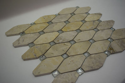 White, Grey, Beige & Black Marble Mosaic Tiles with Crystal  |300X300X8mm|11=1m2