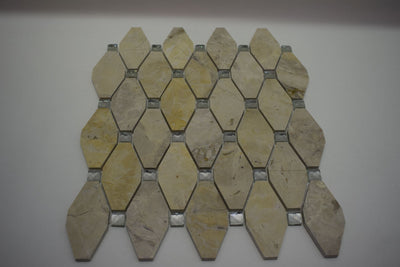 White, Grey, Beige & Black Marble Mosaic Tiles with Crystal  |300X300X8mm|11=1m2