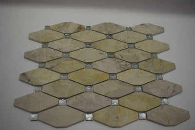 White, Grey, Beige & Black Marble Mosaic Tiles with Crystal  |300X300X8mm|11=1m2