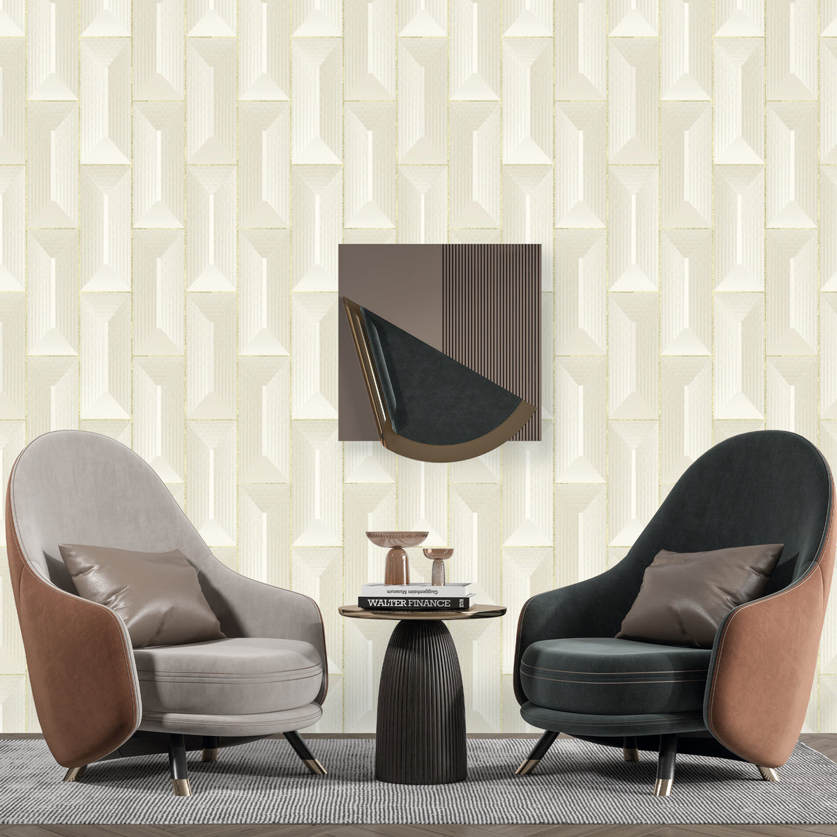 Kingston Modern Pattern Double width Wallpapers in 4 different colours-15mtr Length and 1mtr Width-GT10103, 04, 08 & 110