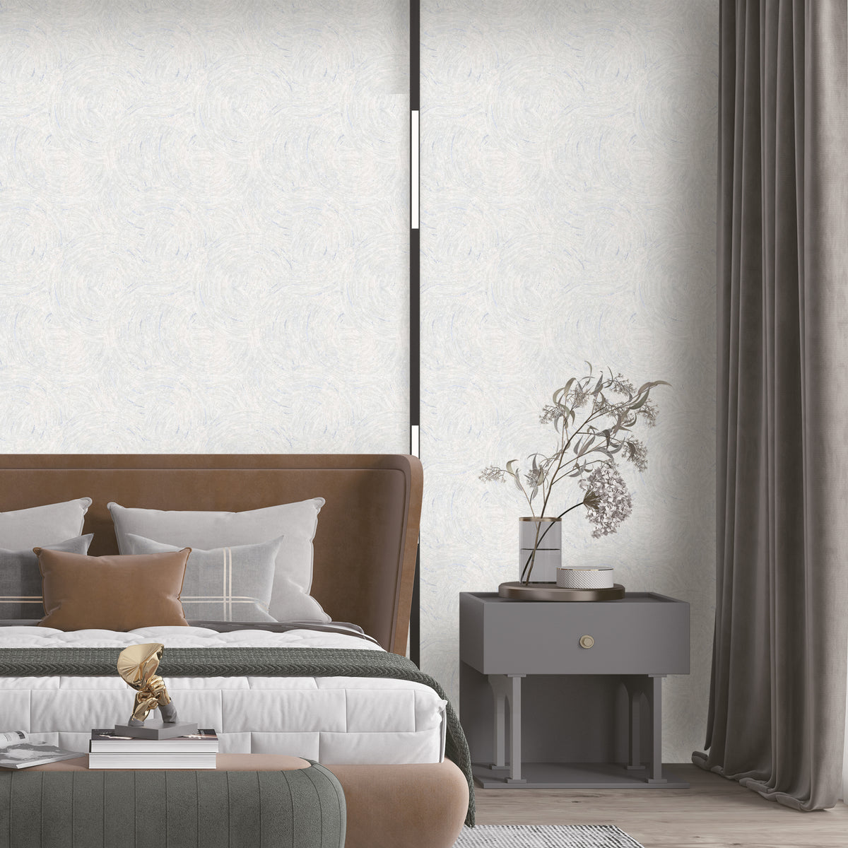 Spiral Pattern Modern Double Width wallpaper with Glitter-15mtr Length and 1mtr Width-GT11303,04,08 & 10