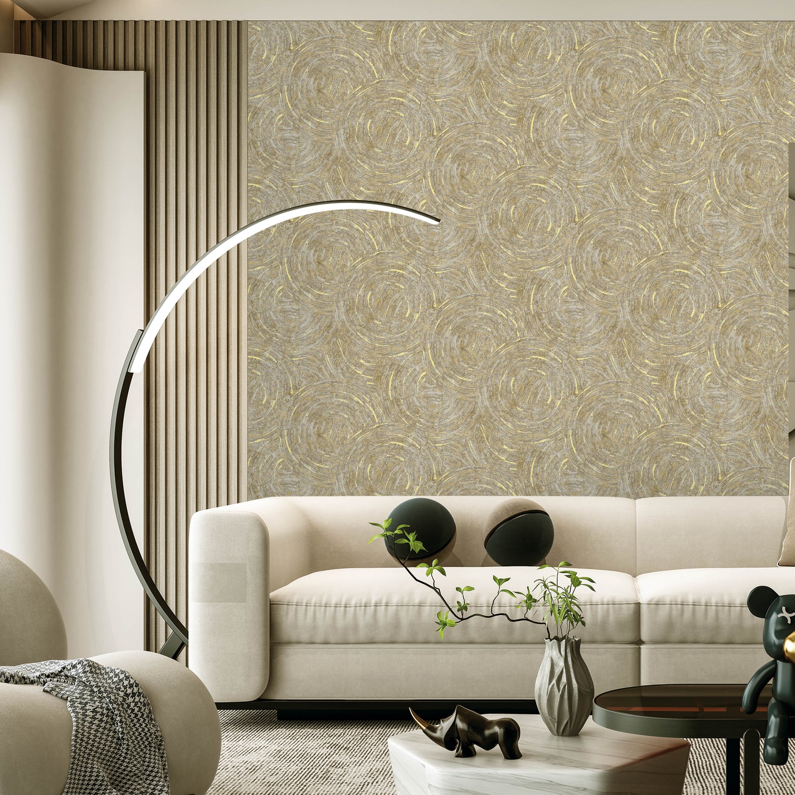 Spiral Pattern Modern Double Width wallpaper with Glitter-15mtr Length and 1mtr Width-GT11303,04,08 & 10