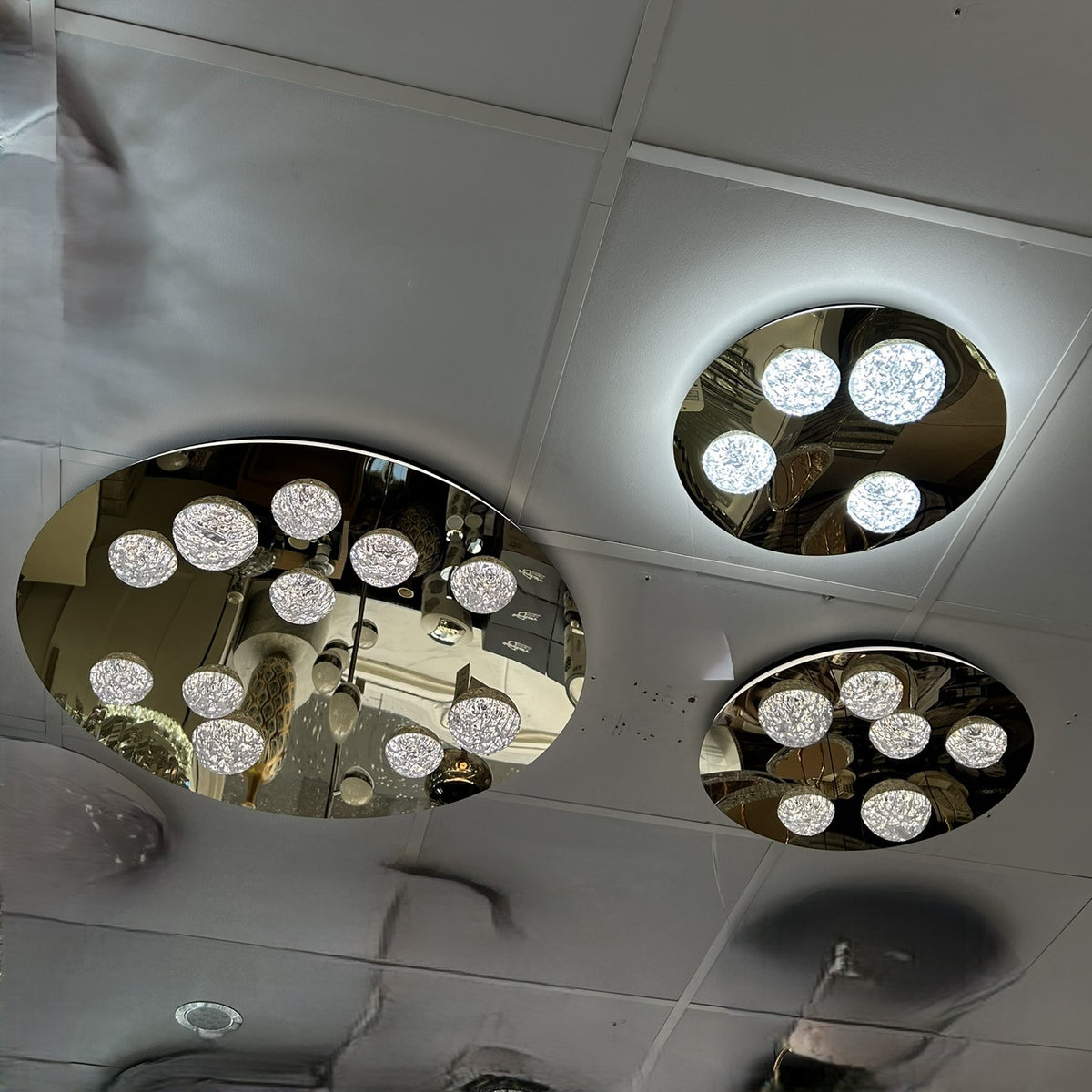 Modern Moon Style Flushmount LED Ceiling Lights Gold-2318-800, 500 & 400
