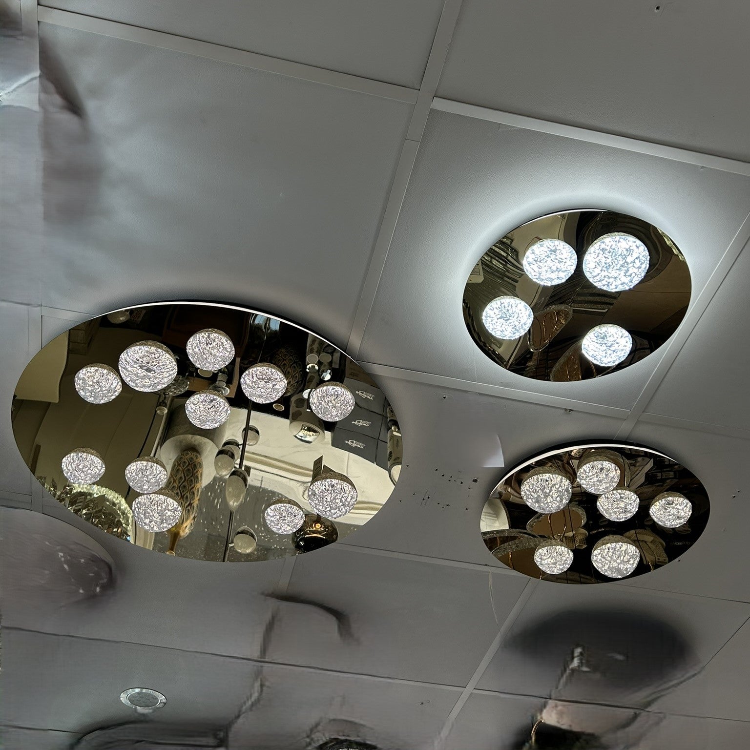 Modern Moon Style Flushmount LED Ceiling Lights Gold-2318-800, 500 & 400