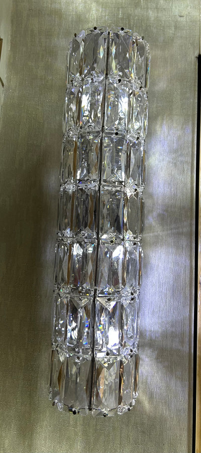 Crystal rectangle bar wall light with color changing feature- 9122-350ch
