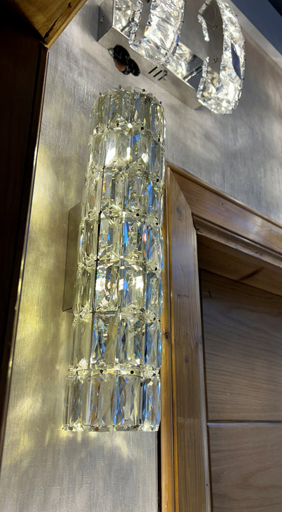 Crystal rectangle bar wall light with color changing feature- 9122-350ch