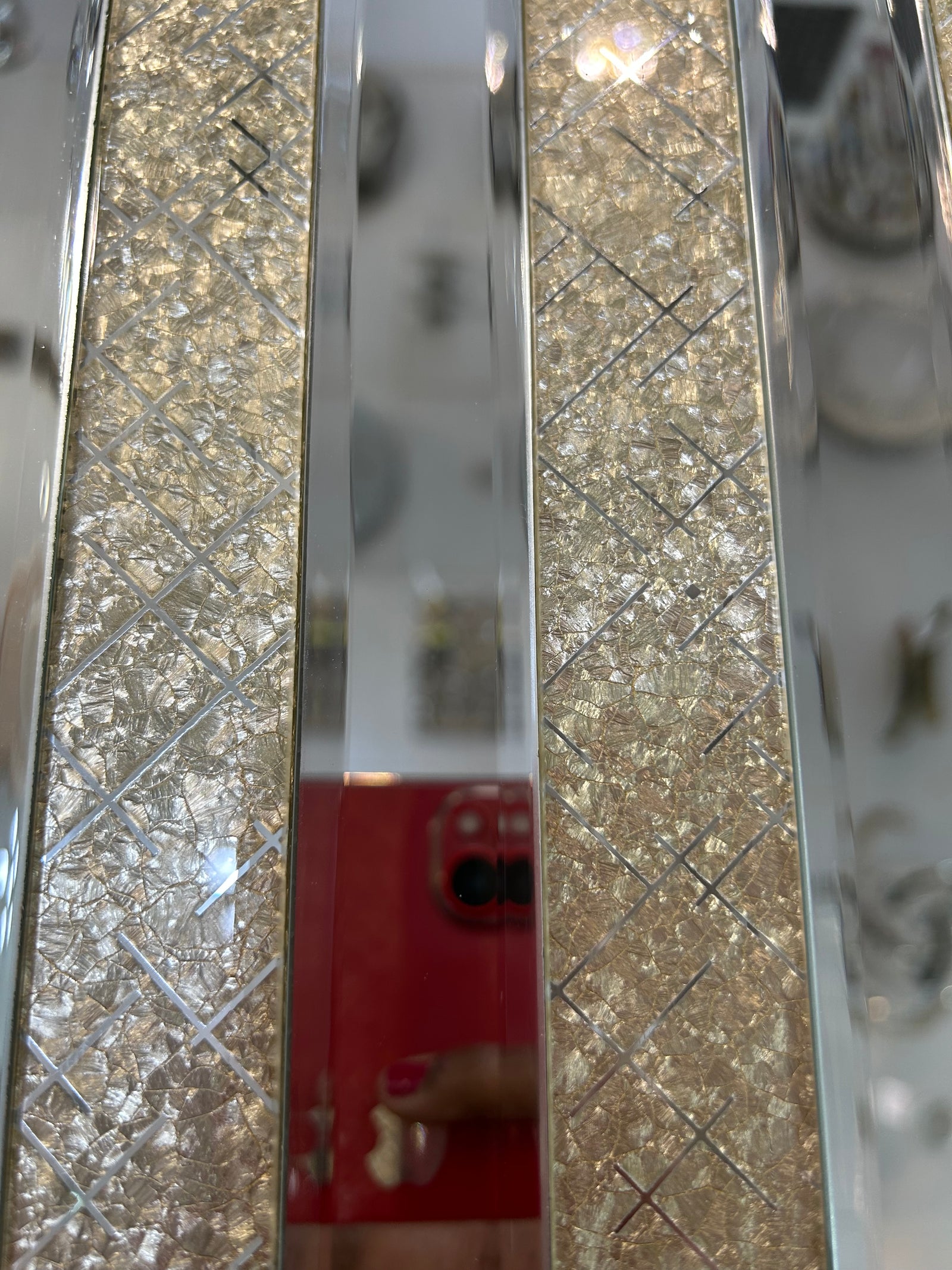 Gold Designed & Mirror Rectangle Glass Mosaic Tiles-300*300*8mm-11sheets-1m2-DZ3301