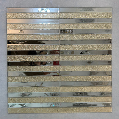 Gold Designed & Mirror Rectangle Glass Mosaic Tiles-300*300*8mm-11sheets-1m2