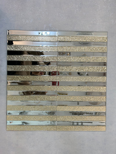 Gold Designed & Mirror Rectangle Glass Mosaic Tiles-300*300*8mm-11sheets-1m2