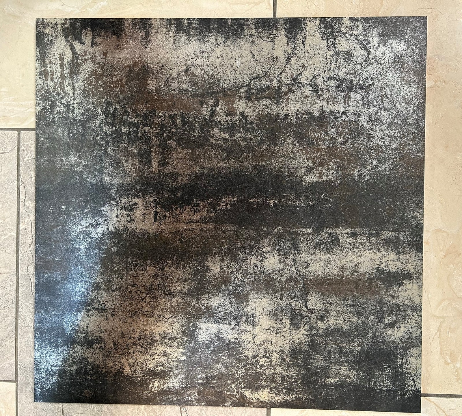 Dark Brown Rust Effect with silver Porcelain Tiles 600 x 600 x 10 mm [6JS008]