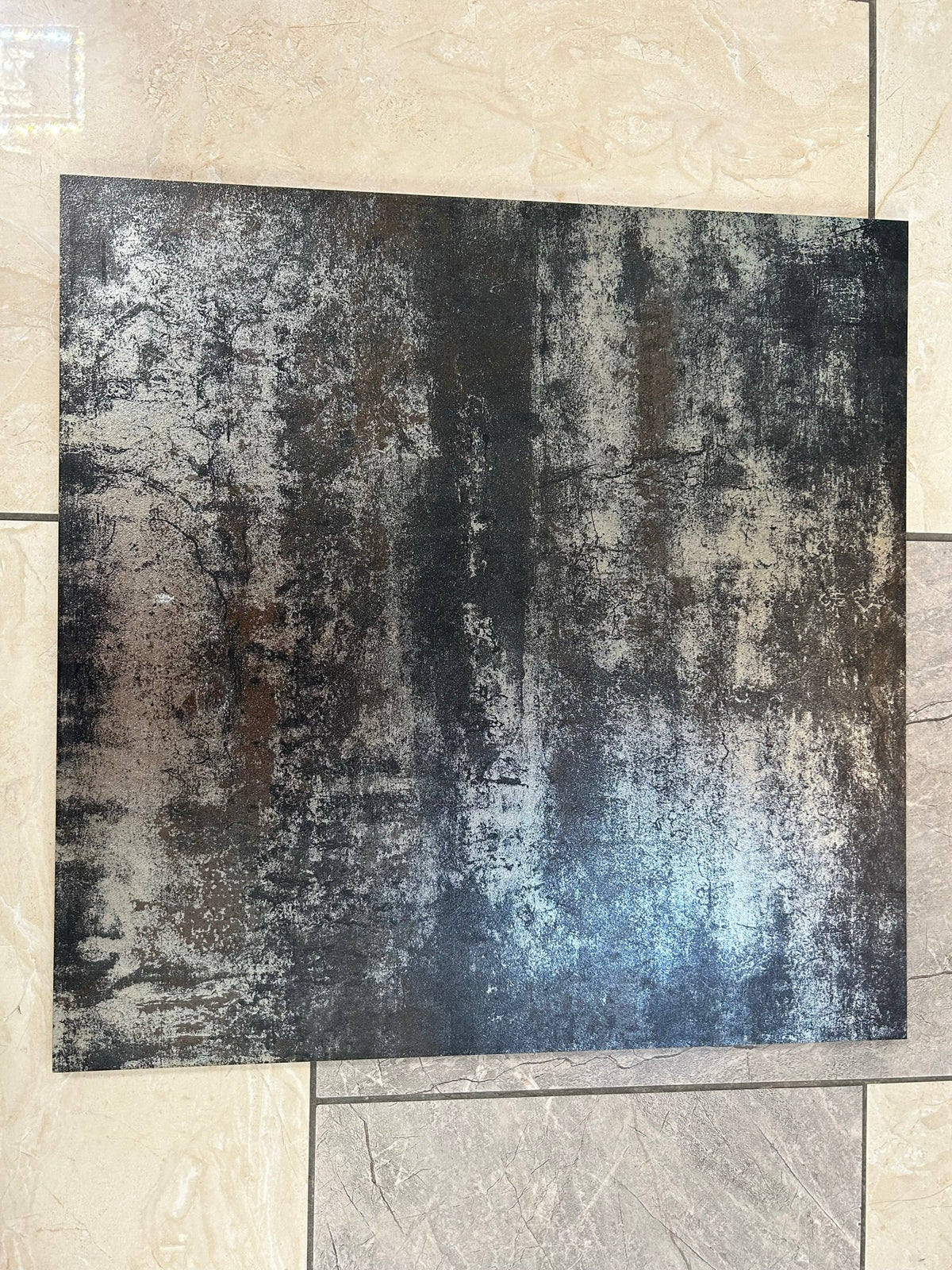 Dark Brown Rust Effect with silver Porcelain Tiles 600 x 600 x 10 mm [6JS008]