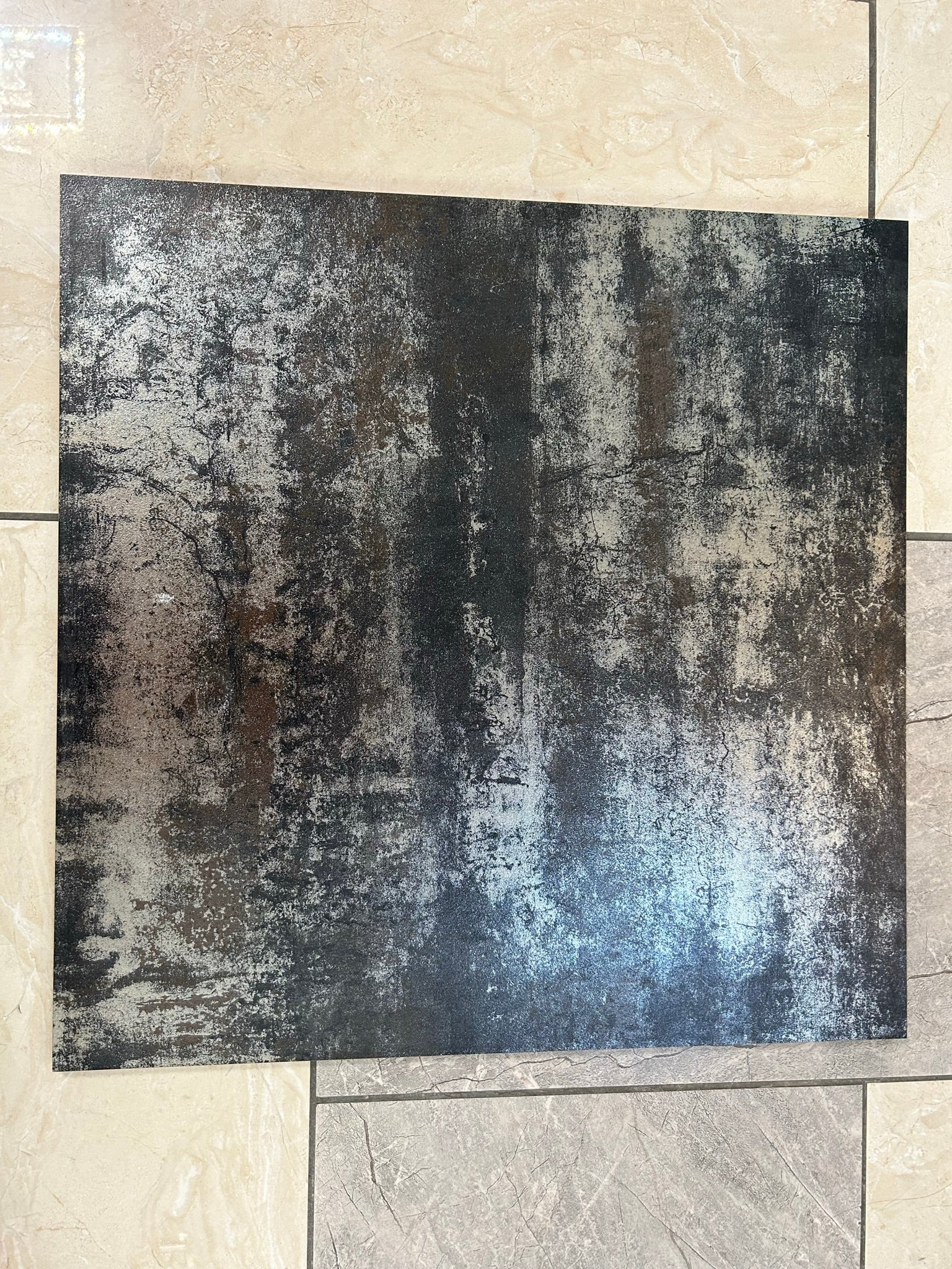 Dark Brown Rust Effect with silver Porcelain Tiles 600 x 600 x 10 mm [6JS008]