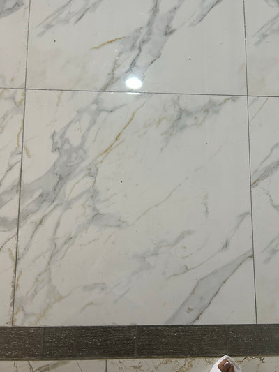 White Marble Effect with Grey and Cream Color Texture Polished Porcelain Tiles Wall & Floor Tiles-800*800*10.5mm-CTB842003F