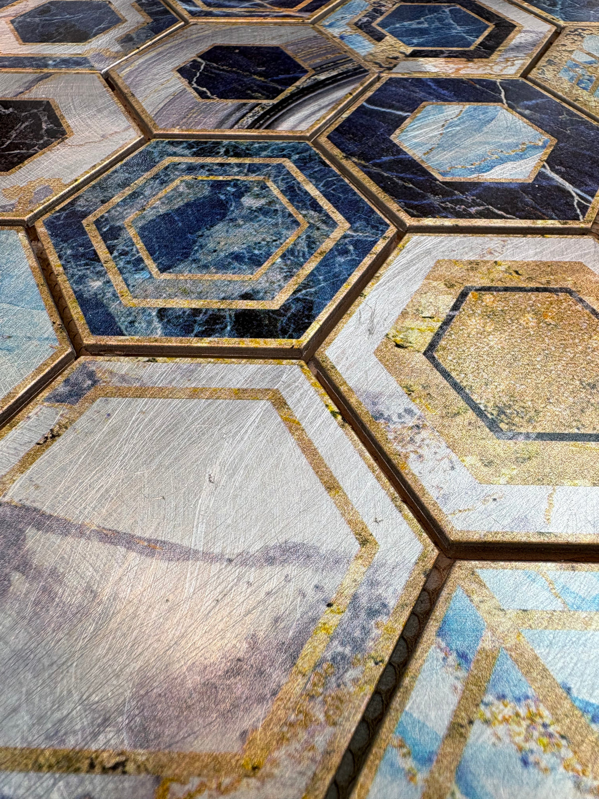 Hexagonal Colourful Mosaic Tiles - 260*300*8mm - 11sheets = 1 meter square - DZ-157