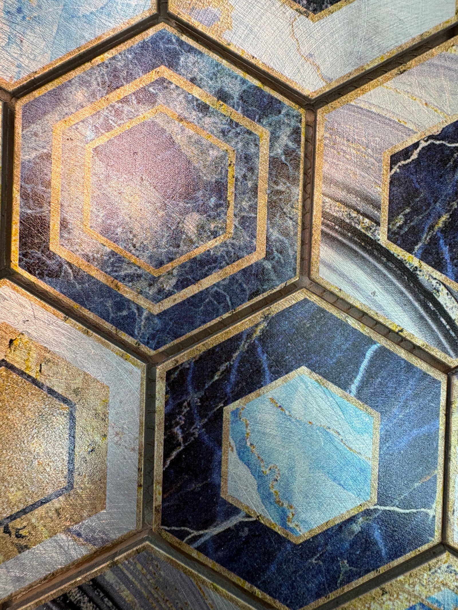 Hexagonal Colourful Mosaic Tiles - 260*300*8mm - 11sheets = 1 meter square - DZ-157