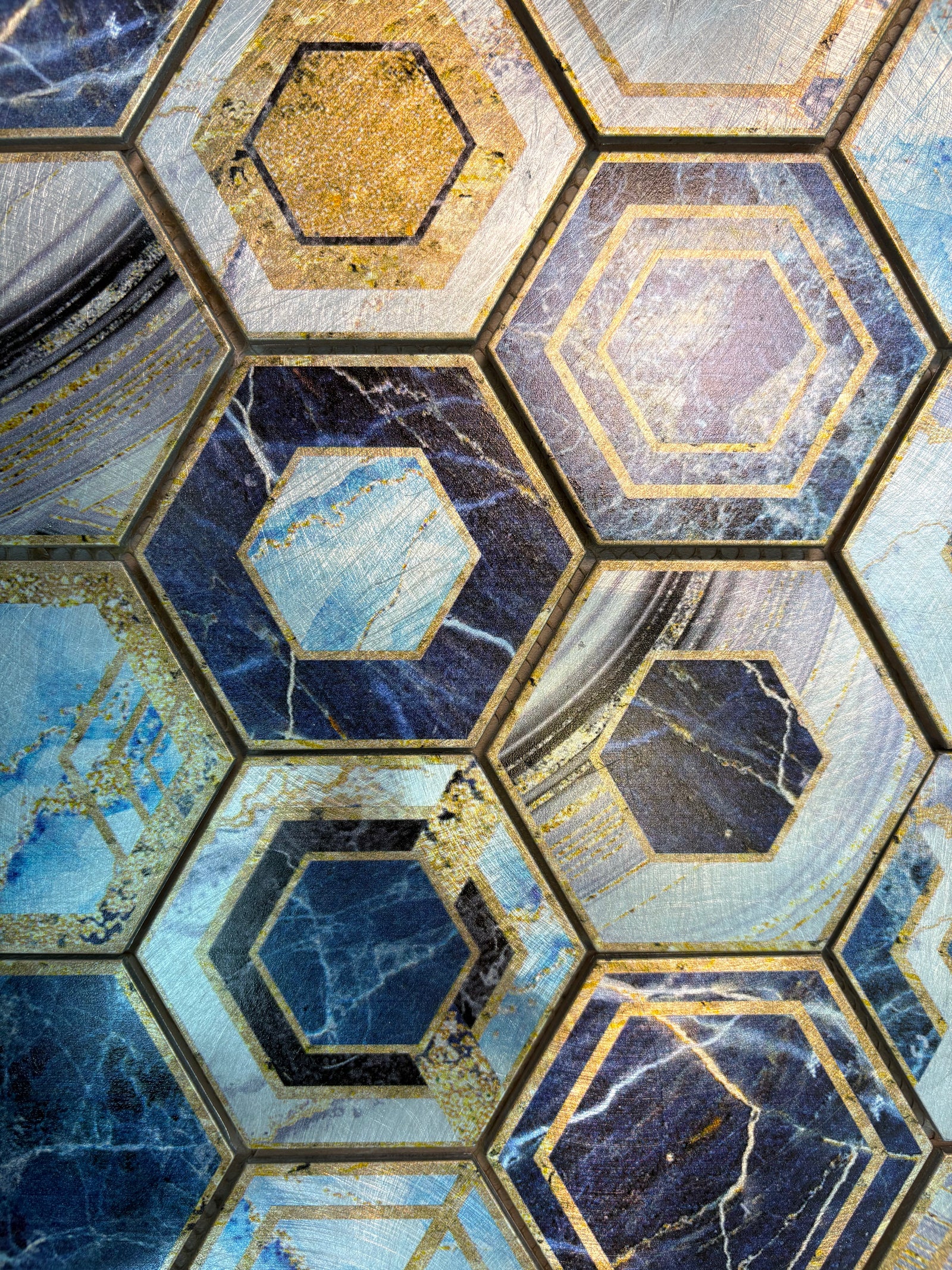 Hexagonal Colourful Mosaic Tiles - 260*300*8mm - 11sheets = 1 meter square - DZ-157