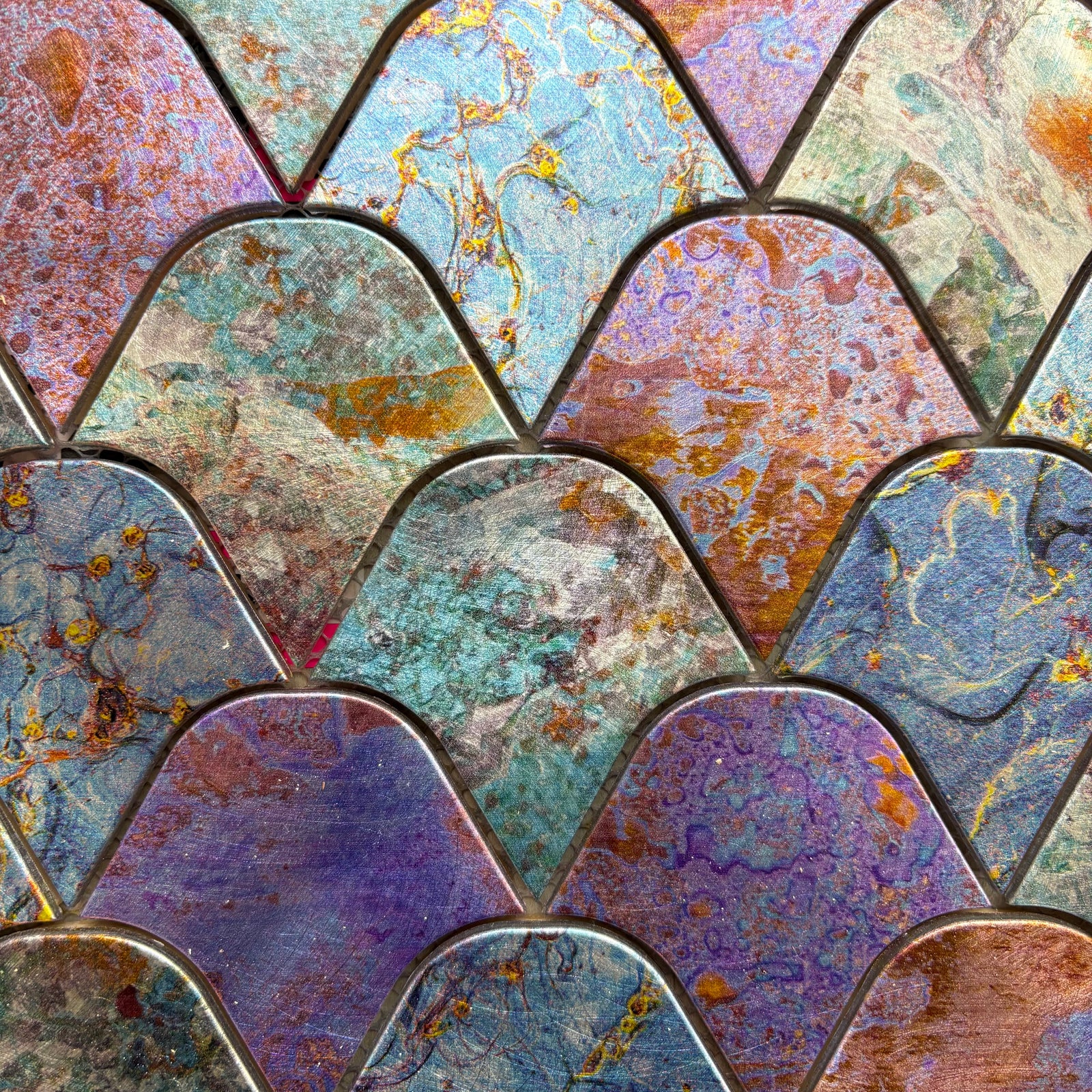 Ceramic Aluminium Colourful Mosaic Tile - 262*292*8mm - 11 sheets = 1m2 - DZ-158