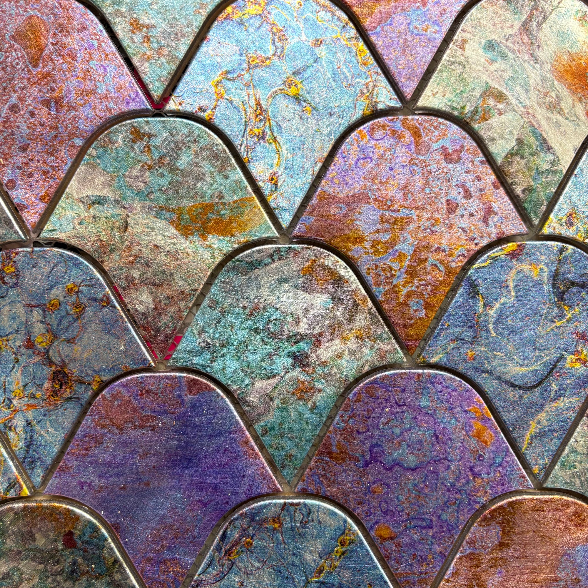 Ceramic Aluminium Colourful Mosaic Tile - 262*292*8mm - 11 sheets = 1m2 - DZ-158