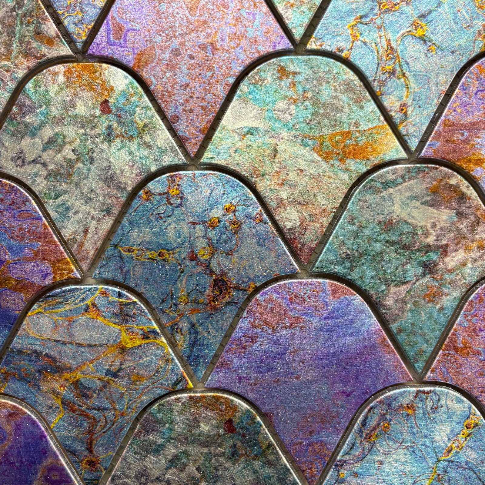 Ceramic Aluminium Colourful Mosaic Tile - 262*292*8mm - 11 sheets = 1m2 - DZ-158